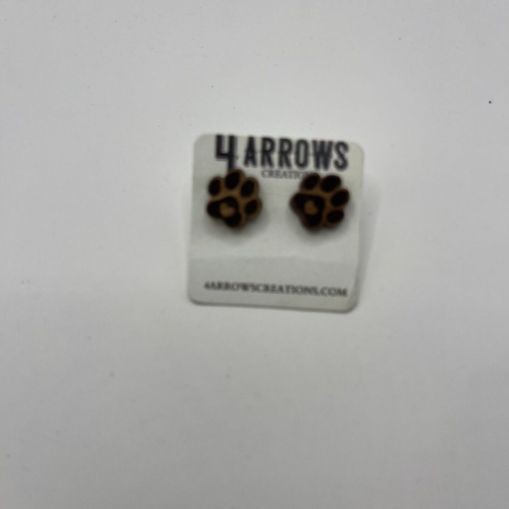 4 Arrows Paw Earrings Dog Paw Puppy Earrings